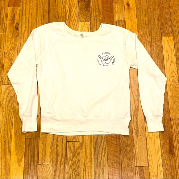 Aloha Vibes Only Women’s Hawaiian Sweatshirt Small olive Oliver crazy shirts - Picture 1 of 4